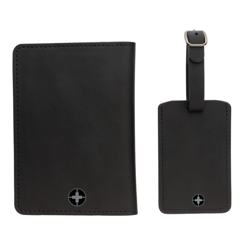 Zawieszka reklamowa zestaw podróżny swiss peak, pu z recyklingu P820.731__B_3 Zestaw podróżny Swiss Peak, PU z recyklingu P820.731__B_3